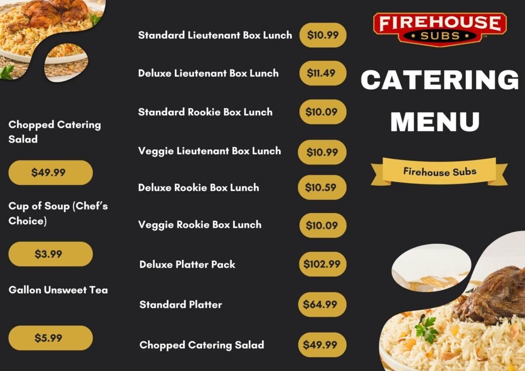 Firehouse Subs Catering Menu