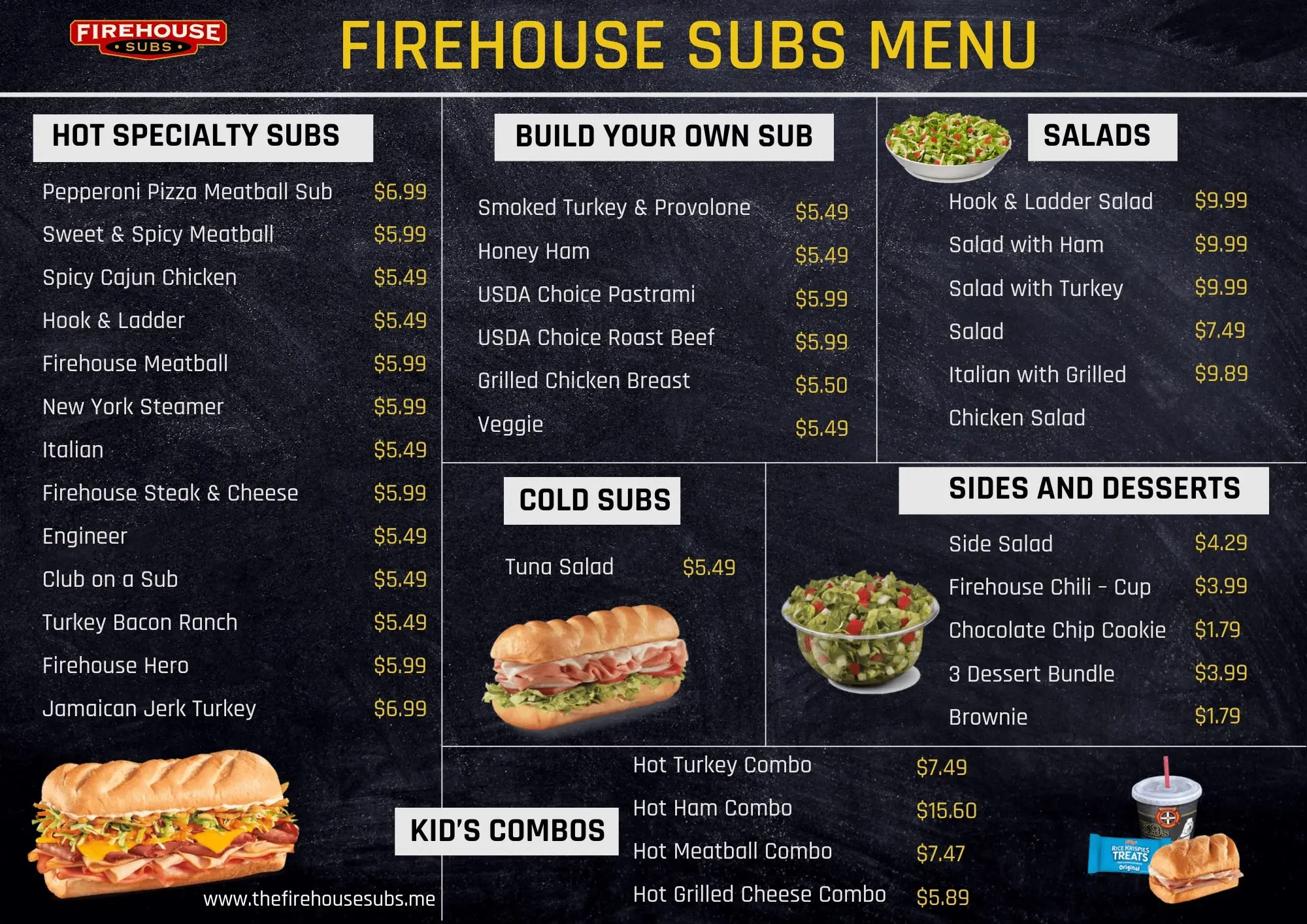 Firehouse Subs Menu
